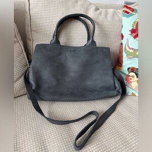 Roots Blue/Grey Tote Style Leather Purse